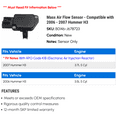 thumbnail image 2 of Mass Air Flow Sensor - Compatible with 2006 - 2007 Hummer H3, 2 of 2