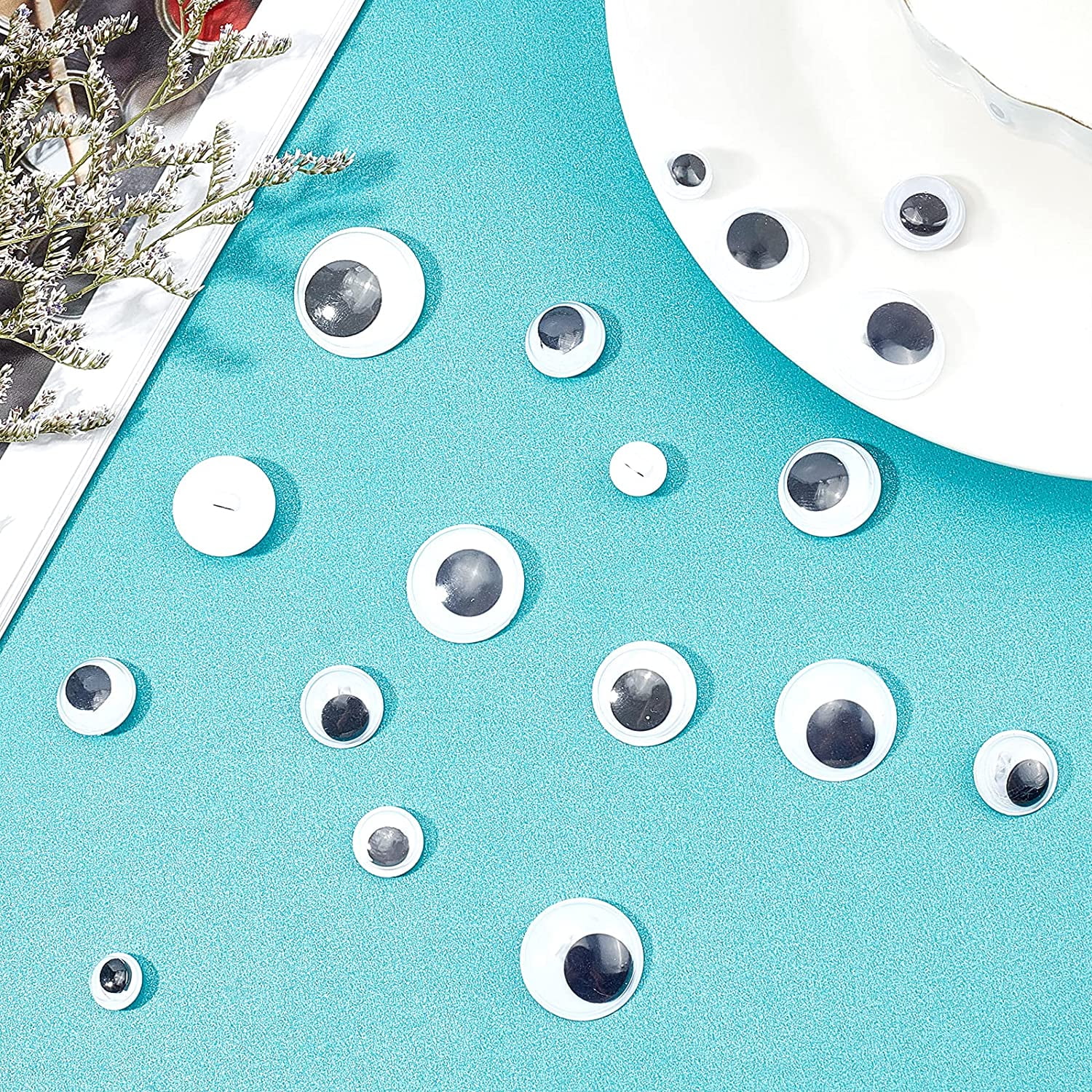 Teddy Bear Eyes, Stick On Googly Eyes - Thimbles Fabric Shop Online