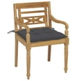 thumbnail image 2 of vidaXL 2x Solid Teak Wood Batavia Chair with Multi Color Cushions Garden Seat, 2 of 143