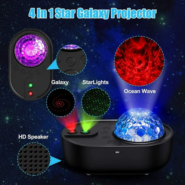 Galaxy Projector, Skylight Ocean Wave Galaxy Light For Adults Kids Bedroom,  Star Projector Night Light With White Noise, Timer, Bluetooth Speaker