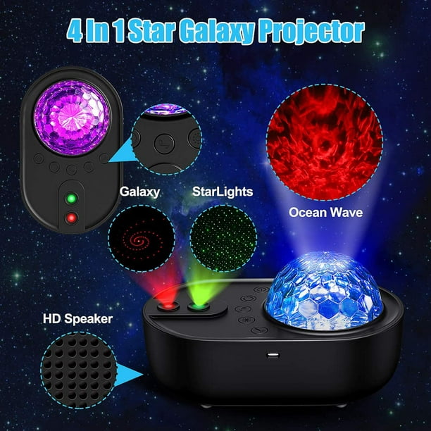 Galaxy Projector, Skylight Ocean Wave Galaxy Light For Adults Kids Bedroom, Star  Projector Night Light With White Noise, Timer, Bluetooth Speaker