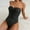 Black, variant on Women Strapless Bathing Suits Ruched Halter Bandeau One Piece Swimsuit for Women Ruched Tummy Control Bathing Suit Push Up Slimming Swimwear Women's Solid Color Pleated Bandeau Swimsuit With Front Ti