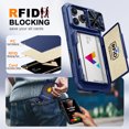 thumbnail image 4 of Vizvera para iphone 17 Pro Case Wallet RFlD [Cards Holder][Camera Control][Camera Cover] Full Body Rugged Shockproof Silicone Protective Phone Case para iphone 17 Pro-Blue, 4 of 10