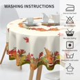 thumbnail image 6 of Fall Harvest Watercolor Leaves Table Cloth Thanksgiving Round Tablecloth 60 Inch Autumn Fabric Tablecloth for Holiday Parties Dining Table Living Room Kitchen Decor, 6 of 6
