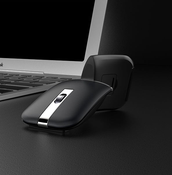 Dual Mode Wireless Bluetooth Mouse, Rechargeable Ultra Slim Silent Computer Mouse for Laptop PC