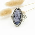 thumbnail image 3 of 925 Sterling Silver Iolite Statement Ring – Handmade Oxidized Marquise Gemstone Artisan Jewelry for Women, 3 of 6