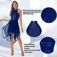 thumbnail image 7 of iiniim Women Lyrical Dance Dress Halter Neck Shiny Sequins Asymmetrical Hem Mesh Tulle Skirt, 7 of 7