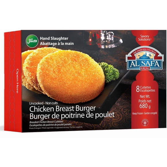 Al Safa Halal Uncooked Chicken Breast Burger