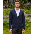thumbnail image 2 of Kallspin Men's Wool Blend V-Neck Cable-Knit Cardigans Sweaters(Navy Blue, 3X-Large,Tall), 2 of 7