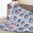 thumbnail image 6 of Rateoe Donut with the USA Fag Print Fuzzy Fleece Throw Blanket Extra Large,Super Soft,Fluffy and Warm Blankets for Couch,Bed,All Season Use (60"x50"), 6 of 8