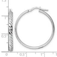 thumbnail image 2 of 28.5mm 925 Sterling Silver Rhodium Plated Polished Diamond cut Hoop Earrings Measures 30.15x28.5mm Wide 3mm Thick Jewelr, 2 of 7
