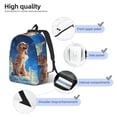 thumbnail image 4 of Picia Starry Sky Cloud Dog Printed Canvas Daypack - Stylish and Durable Vintage Compact Backpack - Class, Work, Travel, or Laptop Bookbag,Organized Compartments-Small, 4 of 6