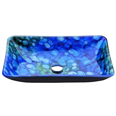 ANZZI Voce Series Deco-Glass Vessel Sink in Lustrous Blue