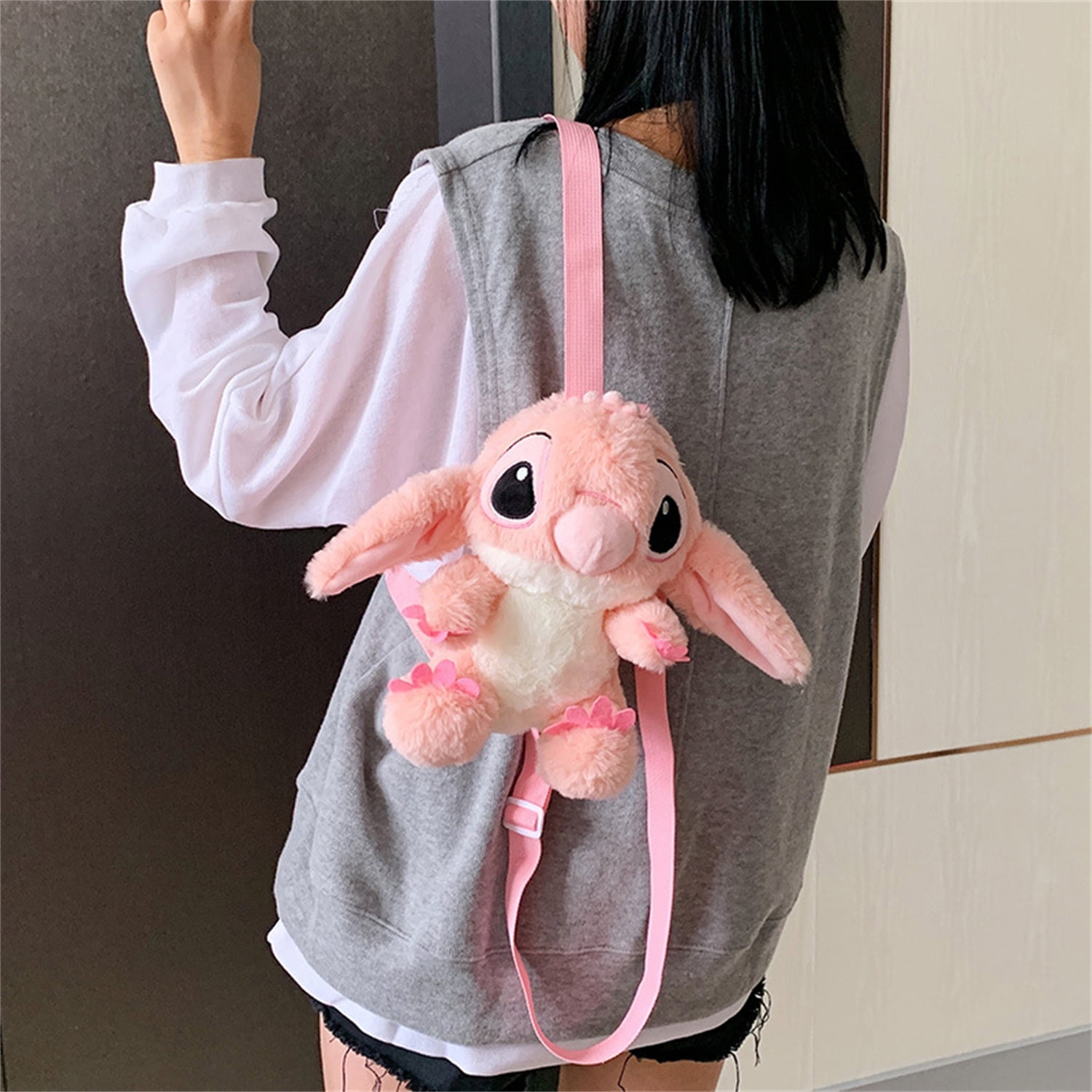 20cm Stitch Cartoon Cute Plush Backpack Kawaii Stitch Toy Children's School  Bag 