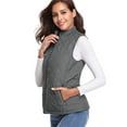 thumbnail image 4 of Sinrella Women Quilted Vest, Stand Collar Lightweight Zip Padded Gilet Outerwear Coats Dark Gray S, 4 of 5