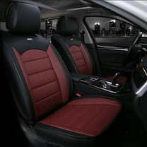 Maidao Car Seat Covers Leather Set for BMW for M5 2011-2016 5 Seats Compatible Airbag Waterproof Front Rear Cushion Protector Black and Wine Red