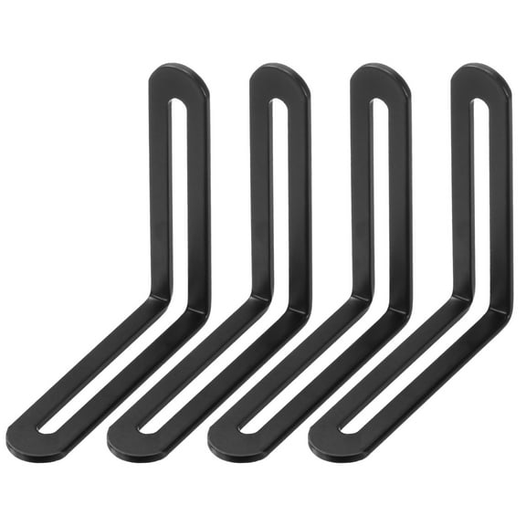 Uxcell 4-Pack Adjustable L-Shape Corner Brace, 3.15 x 3.15 in Stainless Steel Right Angle Brackets Fastener Joint [Black]