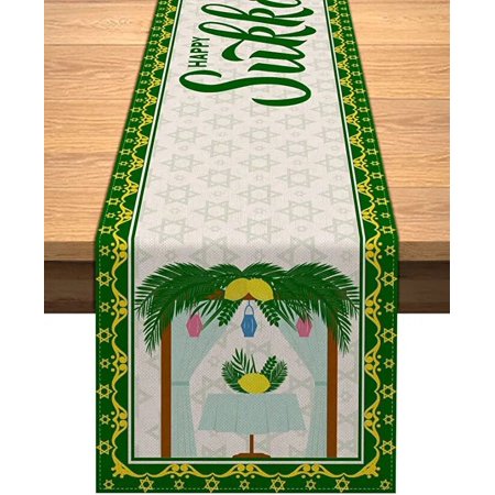 

Sukkah Table Runner Sukkot Decoration Etrog Lulav Kosher Serving Kitchen Restaurant Table Decoration for Home Party Decoration