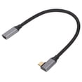 thumbnail image 3 of Cable de extensión USB 3.1 tipo C macho a hembra, 4K, 100 W, PD, 5 A, ángulo recto, 90 grados, Gen 2, 25 cm, 3 of 12