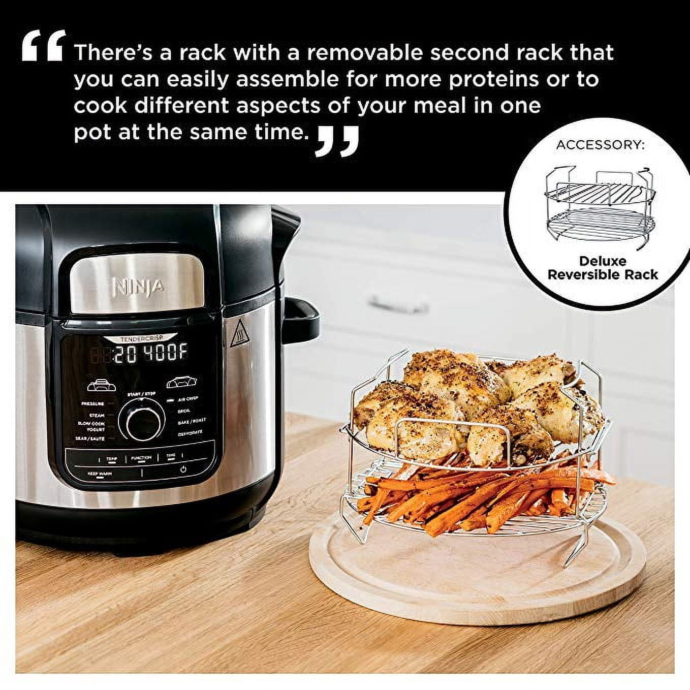Ninja Foodi TenderCrisp 9-in-1 8-Quart Deluxe XL Pressure Cooker, Stainless Steel FD401