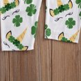 thumbnail image 4 of Kids Girl?s 2Pcs Clothes Set, Long Sleeve Ruffled Hem Tops with Lovely Animal Pattern + Clover Printed Elastic Long Pants, 4 of 9