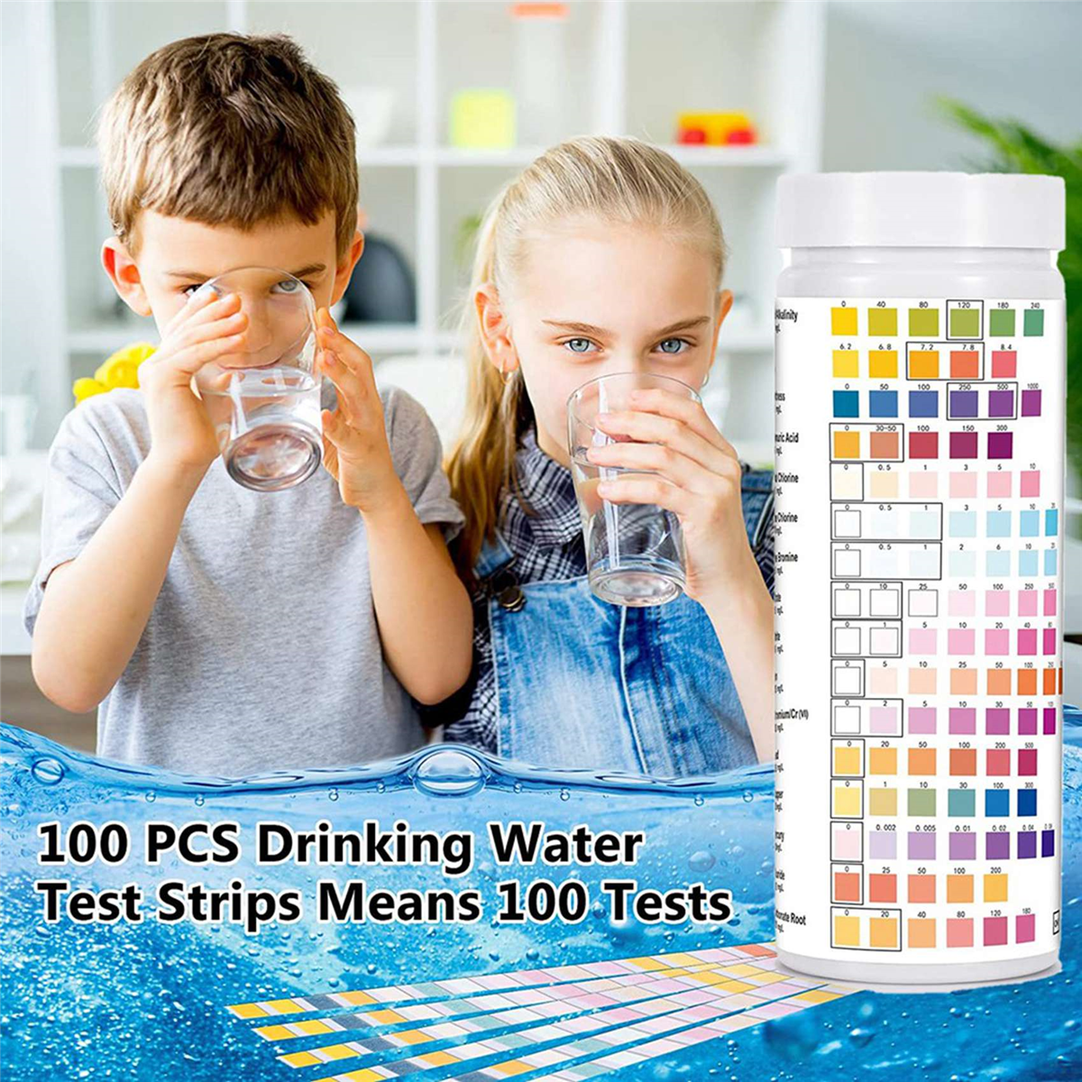 16 in 1 Drinking Water Test Kit, Water Testing Kits for Drinking Water 300 PCS Water Quality Test Strips,Free Chlorine
