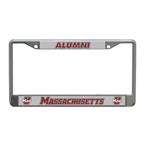University of Massachusetts Alumni On Grey Background Chrome License Plate Frame