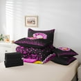 thumbnail image 6 of jejeloiu Cartoon Baseball Pattern 7pcs Bedding Comforter Set,Pink Glitter Stars Print Queen Bedding Sets For Girls Kids Reversible, 6 of 8