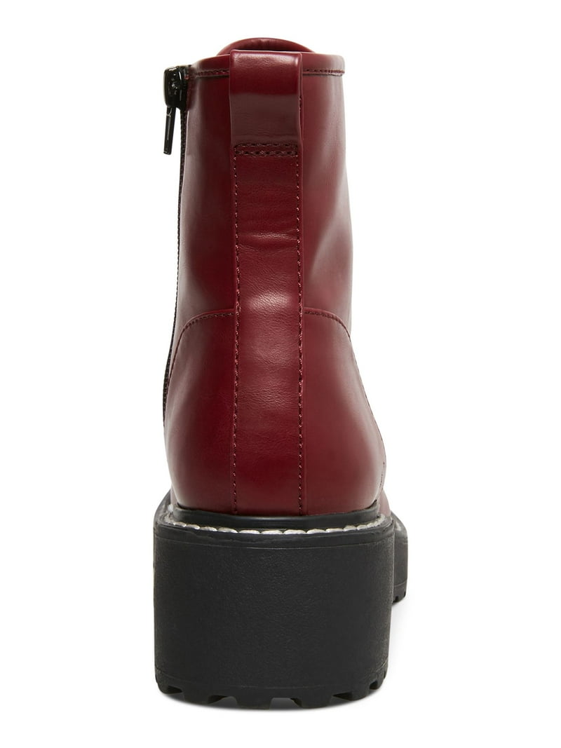 MADDEN GIRL Womens Burgundy Lace Up Front 1/2