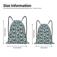 thumbnail image 2 of Xecao PUG HEAD And Flower Pattern Sports Drawstring Backpack - String Swim Gym Bag with Wet Proof Pocket for Women&Men-Small, 2 of 6
