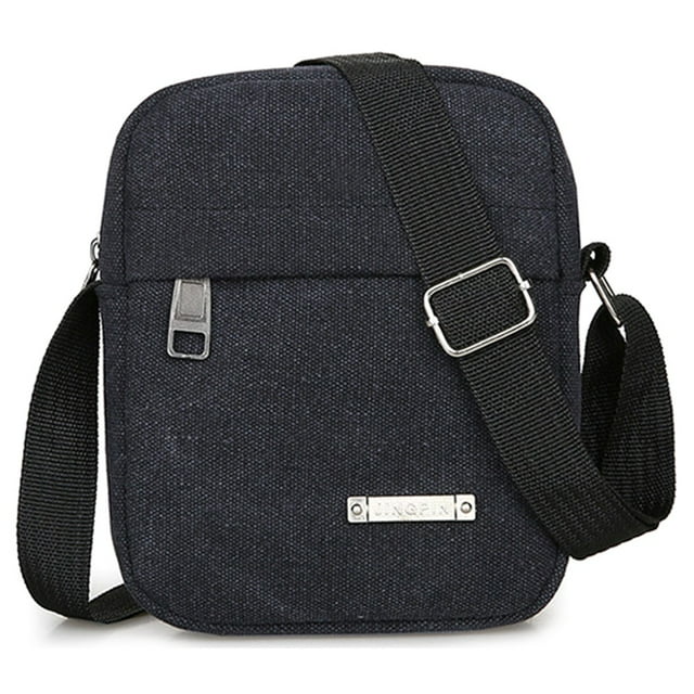 Bolso de Hombre Bolso de Mensajero de Hombro Bolso de Lona Informal Bolso de Hombre Mochila Bolso PequeñO Bolso de TeléFono MóVil - Negro