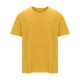 thumbnail image 1 of Playeras Elvqul para Hombre Liso Amarillo Casuales Cuello Redondo Manga Corta Algodón, 1 of 4