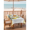 thumbnail image 2 of Outdoor Tablecloth with Umbrella Hole for Patio/Picnic/Party/Camping, Summer Fruits Waterproof Table Cloth Rectangle Table Cover Washable, Lemon Juice Glass Cups Mint Leaf Yellow Plaid (54"x 80"), 2 of 8