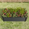 thumbnail image 3 of Metal Raised Garden Bed, 4×2×1FT Rectangle Raised Planter Bed for Plants, Vegetables and Flowers Raised Garden Boxes Steel Kit - Black, 3 of 7