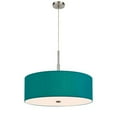 thumbnail image 2 of 60W X 4 Lonoke Pendant Fixture With Hardback Drum Shade, Aqua Blue, 2 of 3
