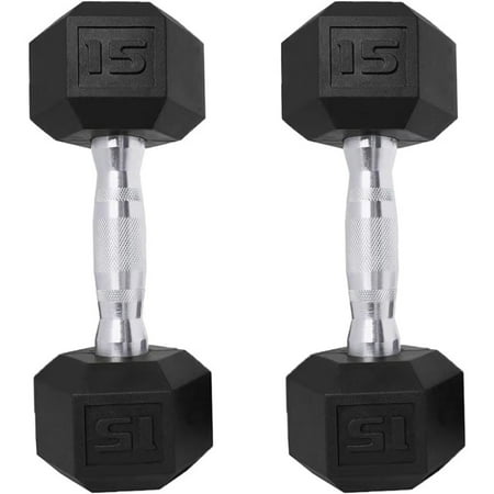 

2 Stylish Red Dumbbells Set for Cardio Workout Exercise at Home and Gym Training - Hex Shape Free Weights for Fitness Hand Lifting - 2 Pack Heavy Dumb Bells Kit with Comfortable Grip Hand