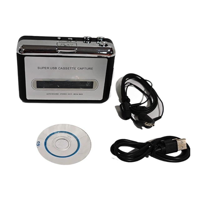 Walson Lecteur de Cassettes USB vers PC, Commutateur MP3 CD, Convertisseur, Capture Audio, Lecteur de Musique avec Écouteurs