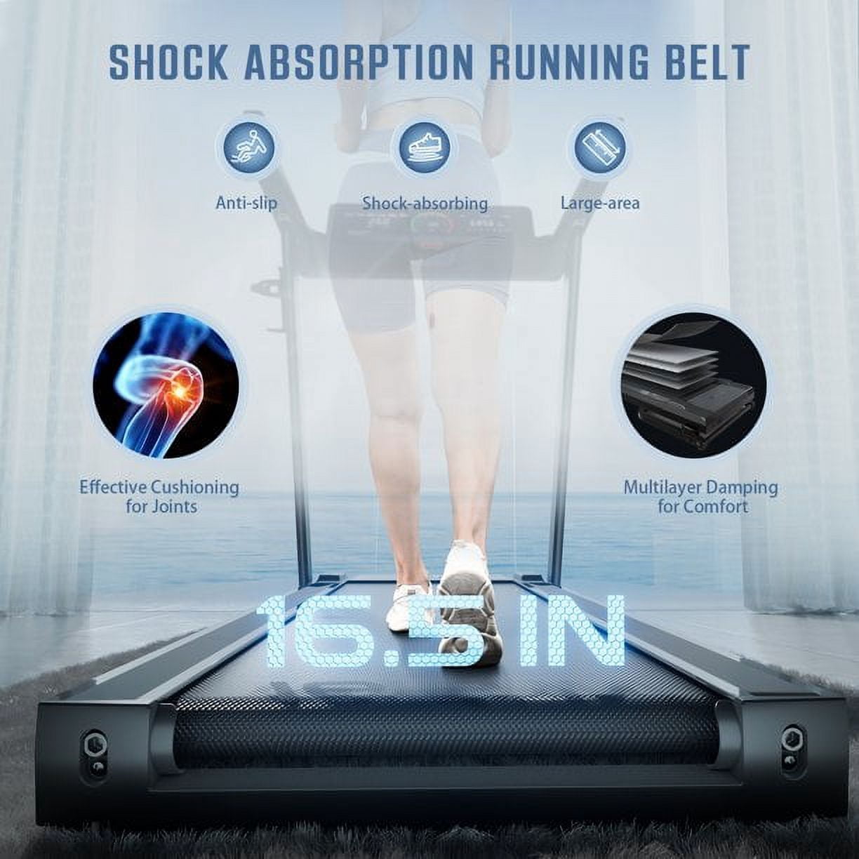OMA Folding Incline Treadmills for Home with Max 2.25 HP, 300 LBS Capacity, SPEED up to 16 KM/H
