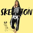 thumbnail image 7 of Joyfy Adult Skeleton Costume Women's Skeleton Bodysuit Pajamas Zipper Hooded Bodysuit Halloween Cosplay Costume Pajamas Home Clothes Black, 7 of 7