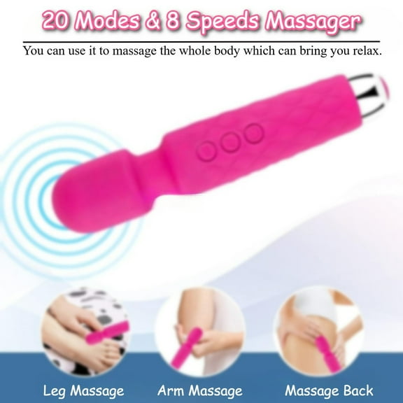 Handheld Body Massager with 20 Modes & 8 Speeds, Portable Full Body Home Massager for Neck, Back, Shoulder, Waist, Leg, Reduce Stress Vibrator - Ergonomic Design Muscle Massager