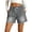 Gray -AF06, variant on Jean Shorts for Women High Waisted Distressed Drawstring Pull On Elastic Waist Stretchy Ripped Frayed Hem Denim Shorts Wide Leg Sky Blue M