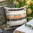 thumbnail image 5 of Black Gray Orange Stripes Throw Pillow Cover Modern Art Cotton Linen Cushion Cover Throw Pillow Case with Invisible Zipper for Couch Sofa Bed Chair Car 16x16 Inch, 5 of 9