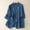 Blue, variant on Women's Blazer Casual Linen Lightweight Suit Jacket 3/4 Sleeve Lapel Collar Open Front Work Office Coat with Patch Pockets for Fall Spring Daily Wear