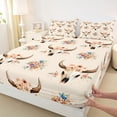 thumbnail image 3 of Homewish Skeleton Skull Child Full Size Sheets, Cartoon Rustic Animal Bed Sheets, Tribal Western Theme Sheet Sets, Ultra Soft Bedroom Decor, 4pcs, 3 of 7