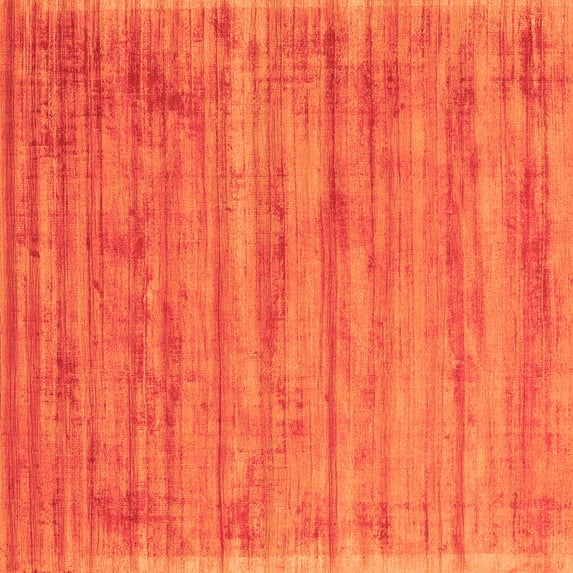 Ahgly Company Indoor Square Abstract Orange Contemporary Area Rugs, 5' Square