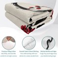 thumbnail image 4 of Quilts King Size Bedding Set, Cherry Blossom Lightweight Quilted Comforter, Japanese Red Plum Flower Oriental Retro Art Reversible Bedspread Coverlet with Pillow Covers for All Season, 96" x 106", 4 of 9