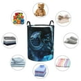 thumbnail image 4 of Balery Celestial Ram Night Sky Cesta de ropa redonda con asas, impermeable, independiente, para ropa, juguetes, dormitorio y familia-Small, 4 of 6