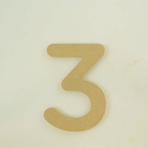 Package of 1, "3" 10 Inch X 3/4" MDF Numbers In The Gotham Rounded Font | Thick For Art & Craft Project, Made in USA