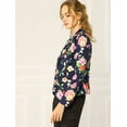 thumbnail image 4 of INSPIRE CHIC Chaqueta Tipo Blazer Informal Con Solapa De Muesca Y Manga Larga Para Mujer Azul marino-Floral S, 4 of 6