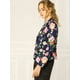 thumbnail image 4 of INSPIRE CHIC Chaqueta Tipo Blazer Informal Con Solapa De Muesca Y Manga Larga Para Mujer Azul marino-Floral S, 4 of 6